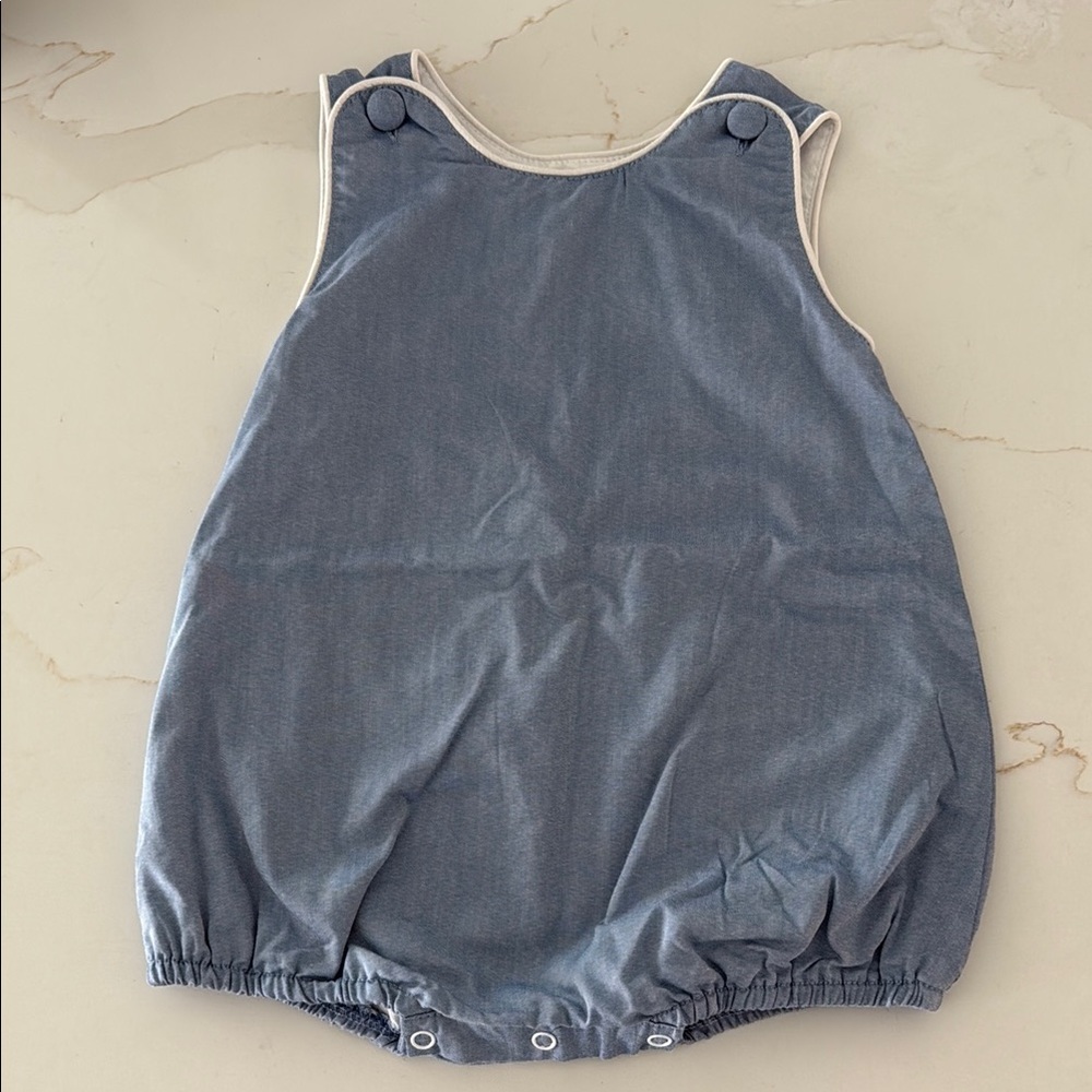 Lil Cactus Baby Bubble Romper with White Trim